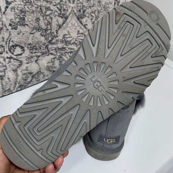 UGG Women's Classic Mini Fluff High-Low Boot in Gray-Blue Size 9 - Picture 7 of 8
